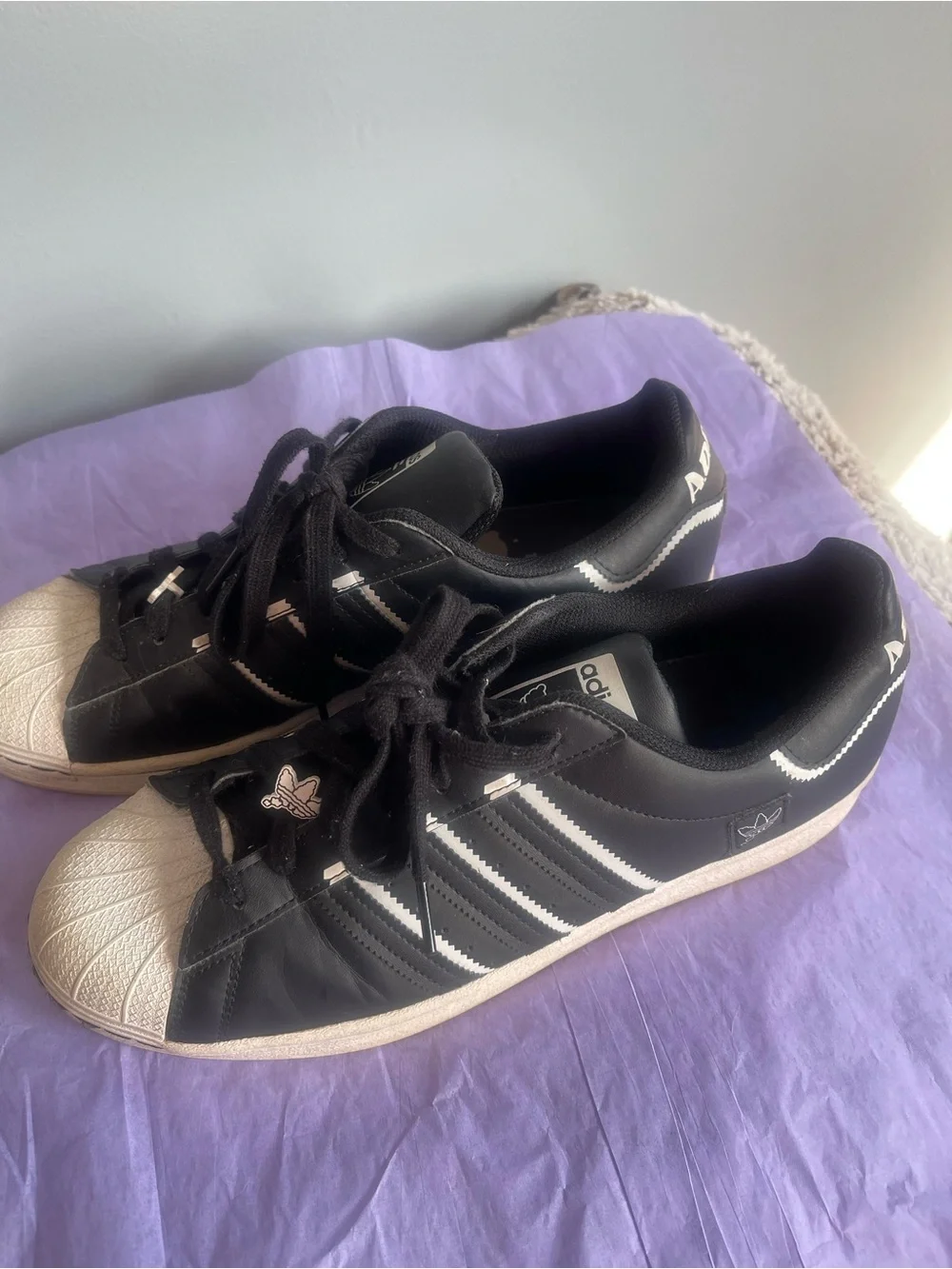 adidas Black White Shell-Toe Sneakers